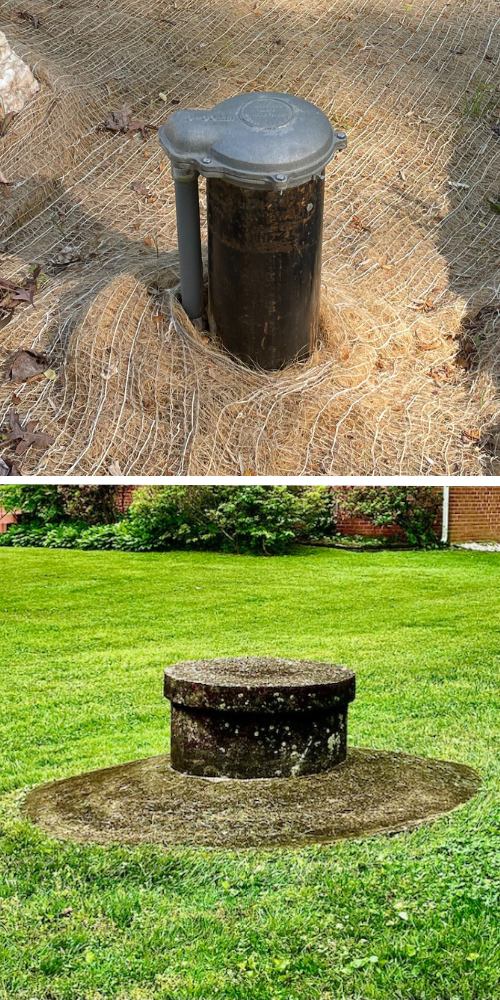 A drilled well (top) and a bored well (bottom)