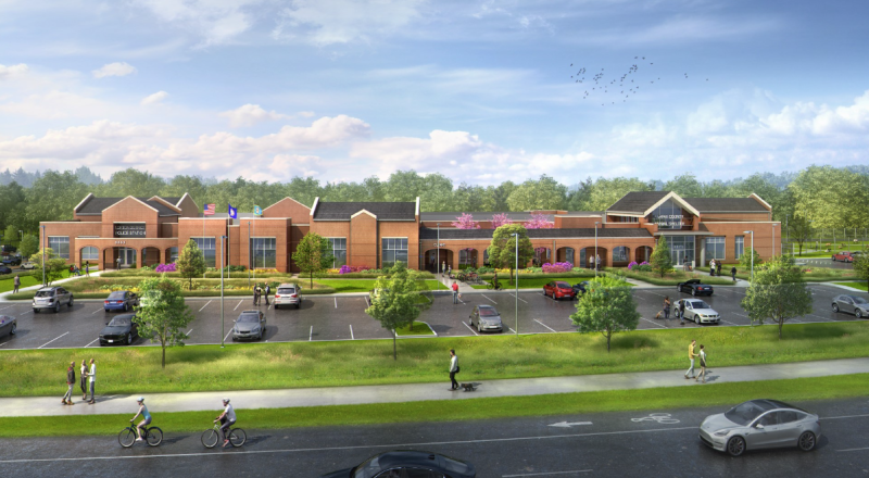 Rendering of the new Fairfax County Animal Shelter Lorton Campus and Lorton District Police Station