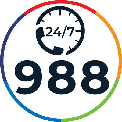 graphical icon of the 988 mental health support number