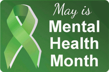 Green ribbon for May as Mental Health Month