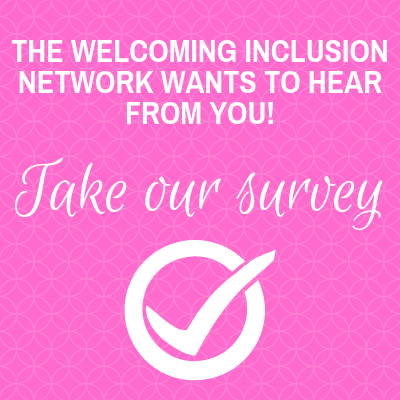 Pink box with text encouraging participation in WIN survey