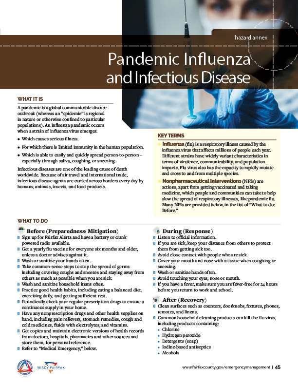 Pandemic Influenza and Infectious Disease PDF Thumbnail
