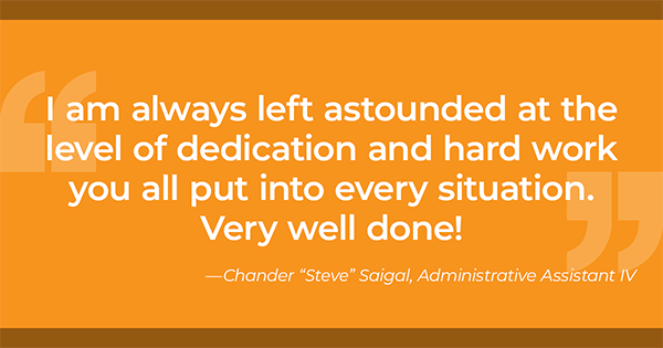 Thank You from Chander "Steve" Saigal