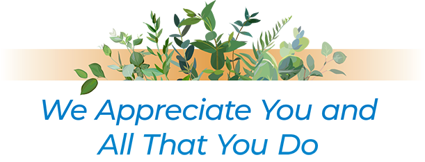 We Appreciate You and All You Do floral graphic