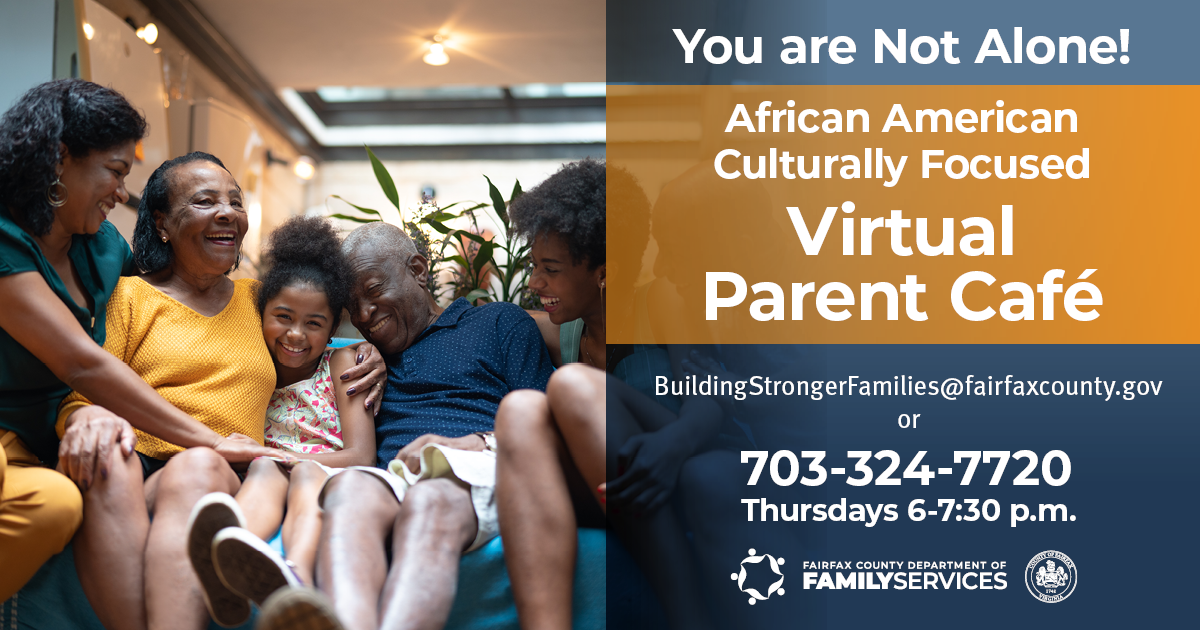 You Are Not Alone African American Virtual Parent Cafes graphic