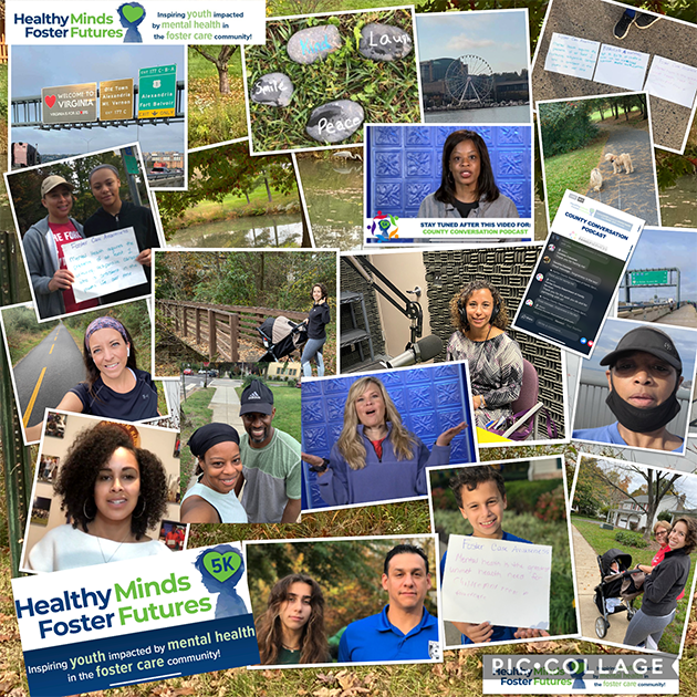 Healthy Minds foster Futures 5k Walk photo collage