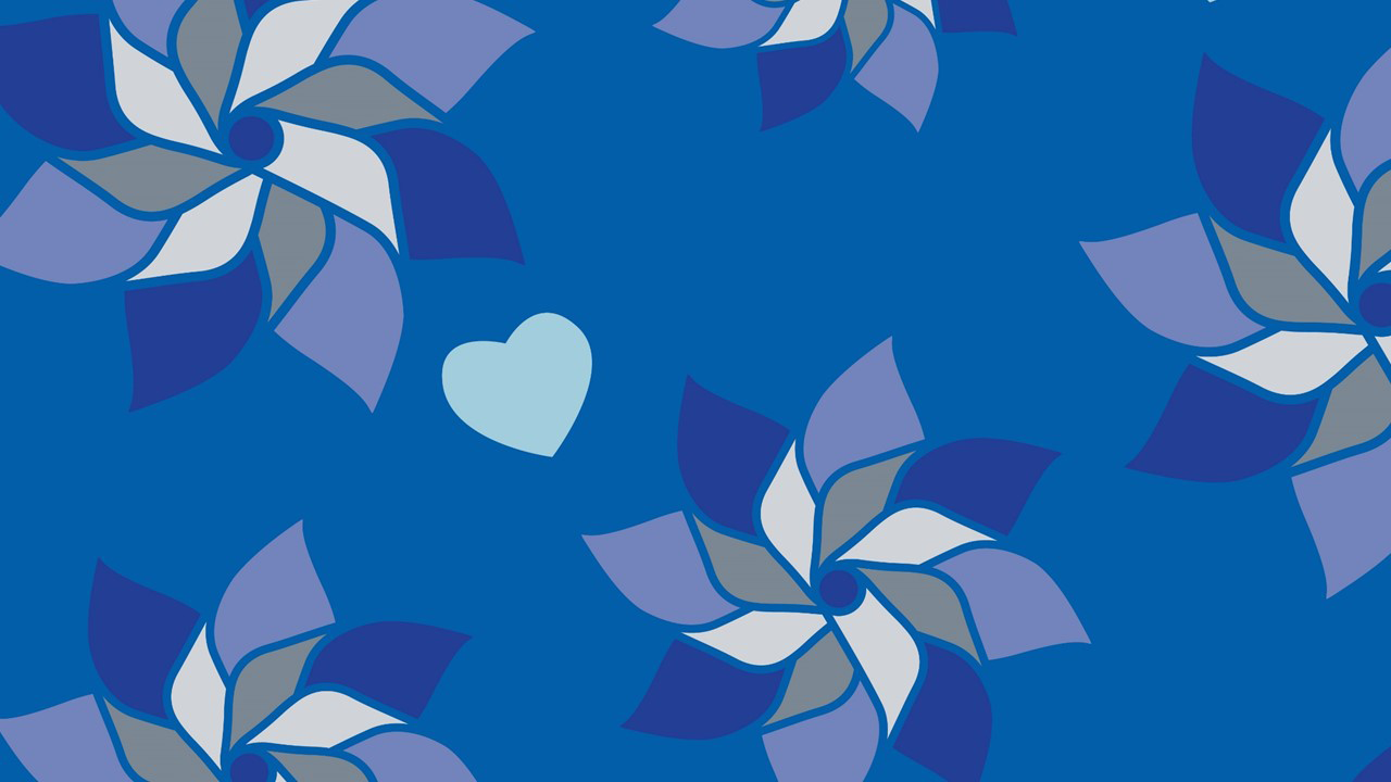 Child Abuse Prevention Month - Zoom background of multiple pinwheels graphic