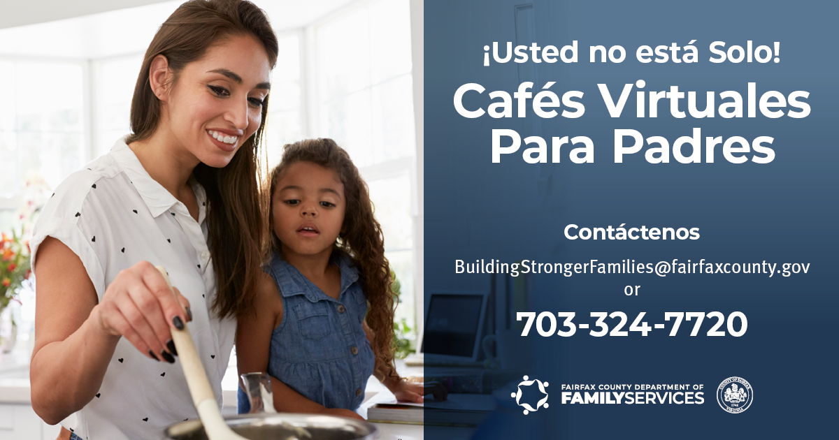 You Are Not Alone Virtual Parent Cafes graphic Spanish