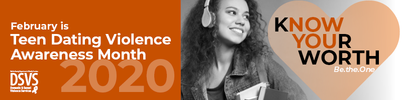 February is Teen Dating Violence Awareness Month graphic banner