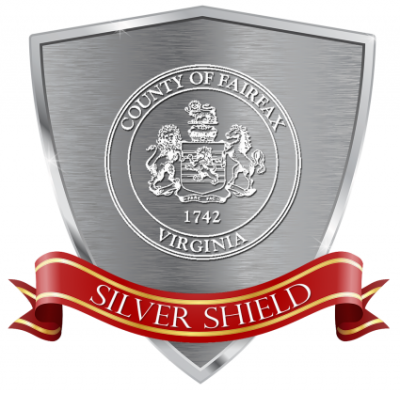 Fairfax County Silver Shield red ribbon graphic