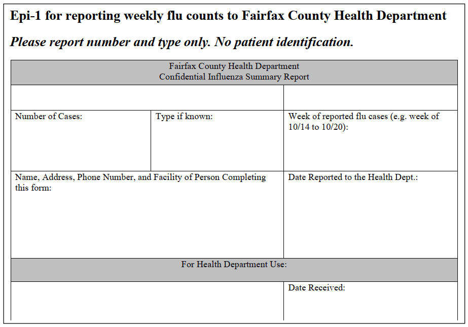Confidential Influenza Summary Report