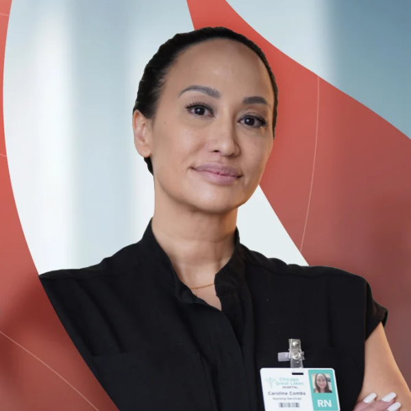 Nurses Month image of a nurse in scrubs Head and shoulders photo of a nurse in scrubs