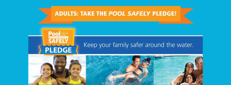 Adults Pledge Pool Safely Adults Pledge Pool Safely and images of swimming people with pledge seal