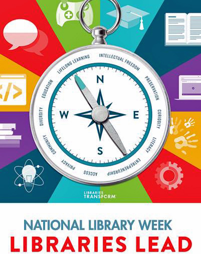 National Library Week 2018 Logo - Libraries Lead