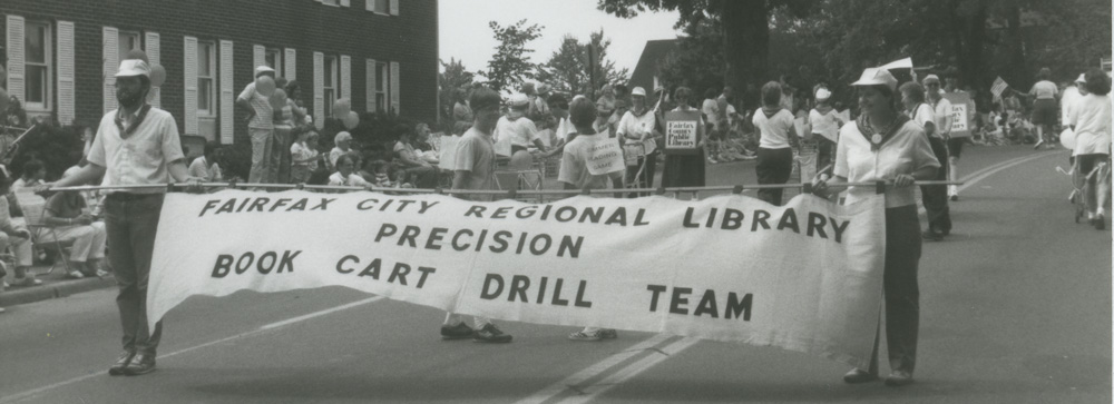 Library cart drill team July 4, 1987