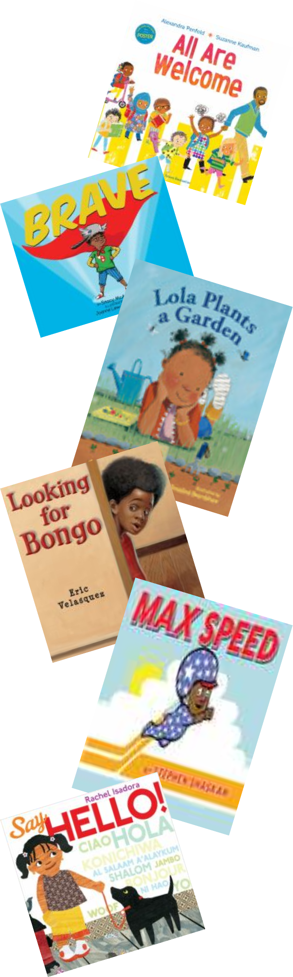 book covers of recommended titles for diverse children's books