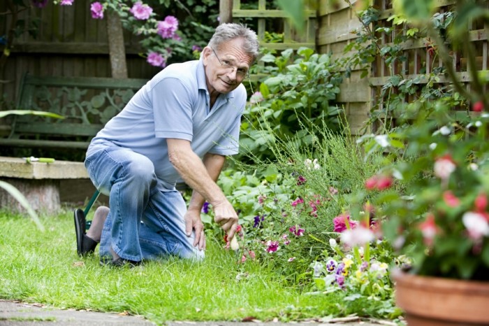Image of man gardening
