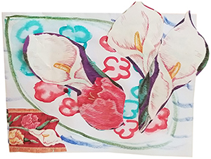 Artwork with calla lilies collage