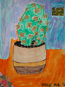 Artwork of a cactus in a pot