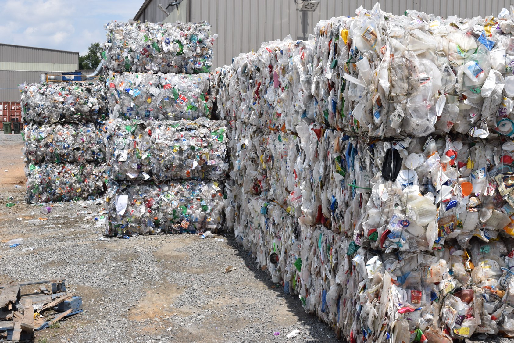 bales of recyclable material