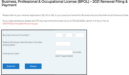 Pay BPOL license online.