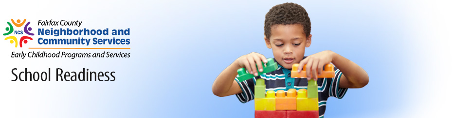 banner school readiness child playing with blocks