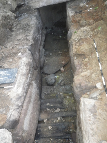 Interior of the O & A culvert immediately after being exposed.