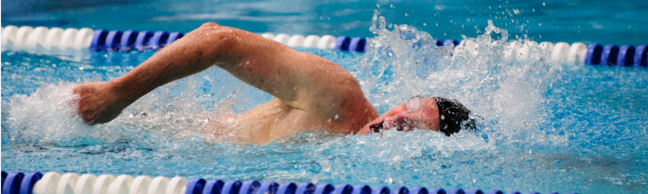 Competitive Swimmer in a race