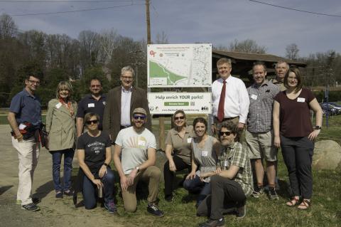 Parks, REI celebrate new directional signs on the Cross County Trail