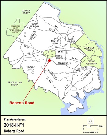 Location Map for the Roberts Road Comprehensive Plan Amendment
