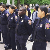 group of police cadets stand in line