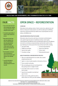 Open Space — Reforestation fact sheet cover
