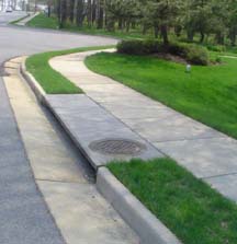 curb inlet along road