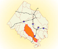 area map of watershed