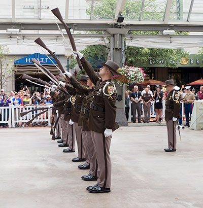 Honor Guard performs as silent drill team. Photo by Mary Ellen Dawley