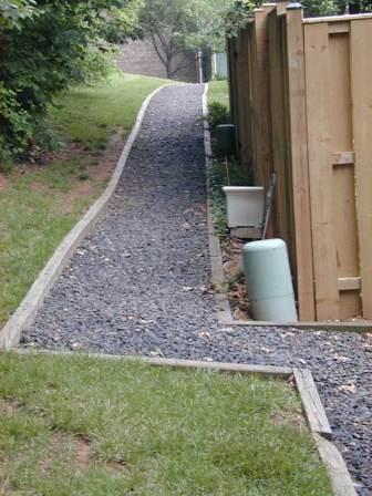 Footpath with mulch or small gravel