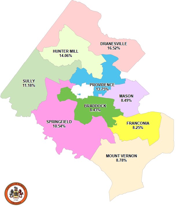 Map of 2024 Allocation of Taxable Base by Magisterial District