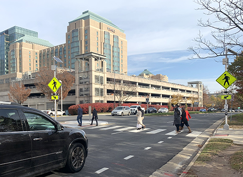 Car yields for pedestrians at a Rectangular Rapid Flashing Beacon