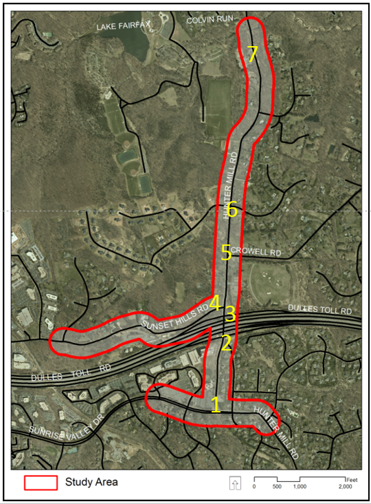 Hunter Mill Road Study Area Map