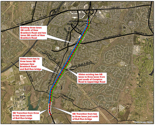 Route 28 Widening Project Map