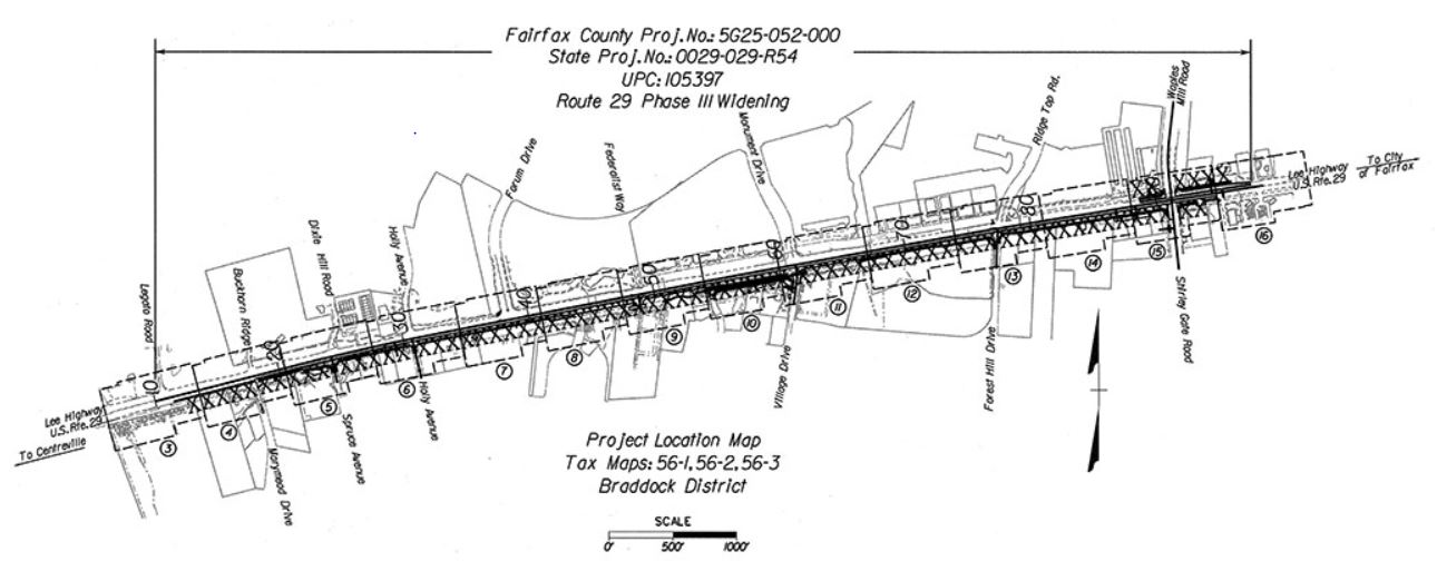 Route 29 widening map