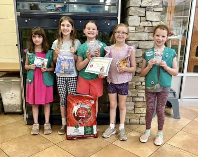 Girl Scout troop receiving a Humane Hero award