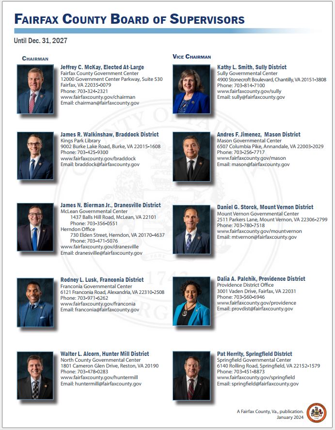 Board of Supervisors Members & Districts flyer