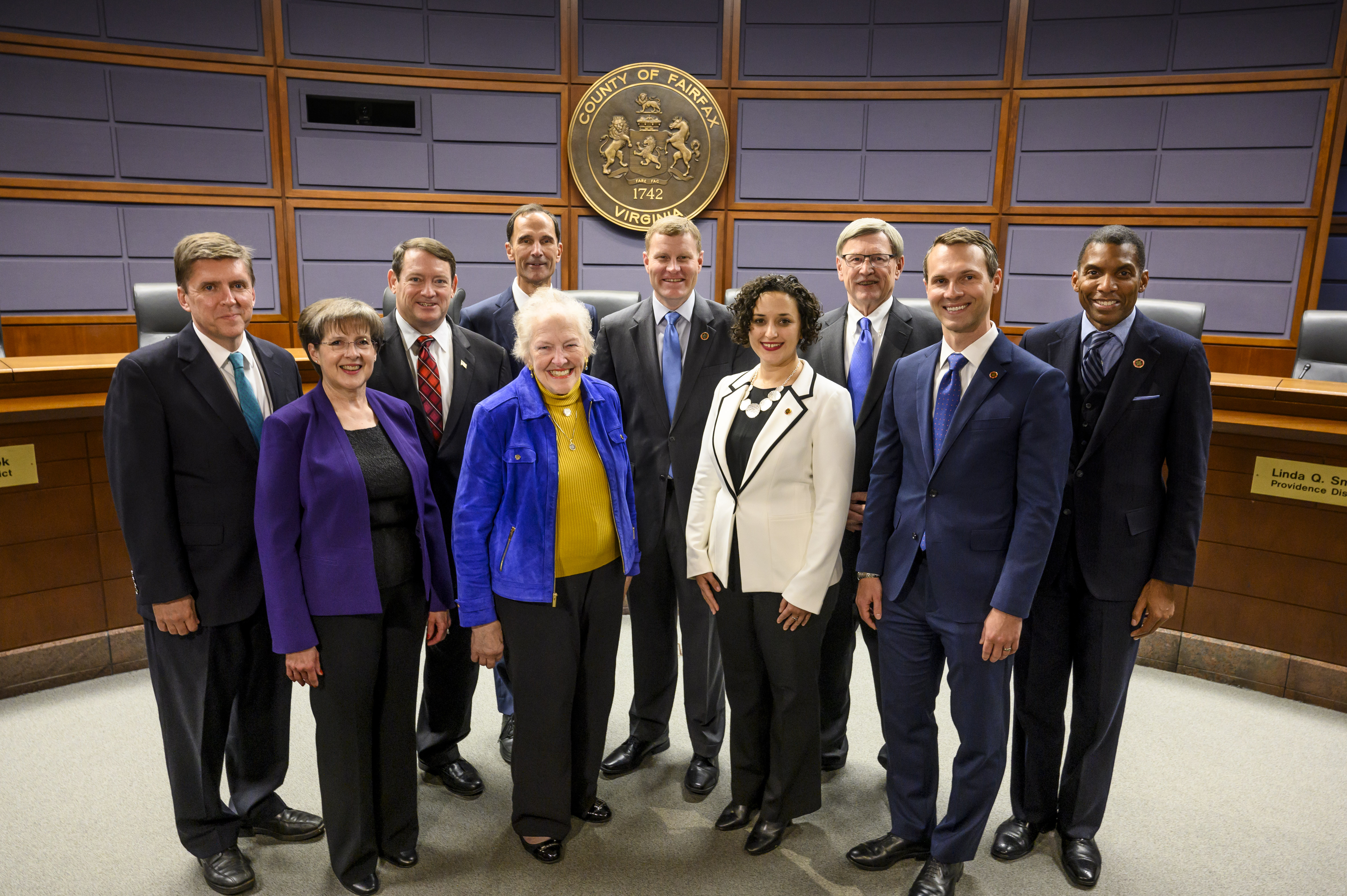 Board of Supervisors group photo with the County Executive