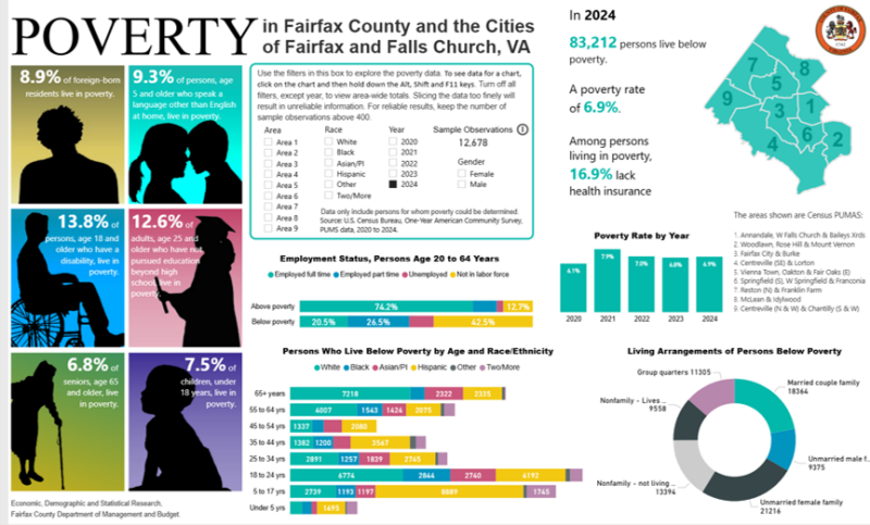 Poverty in Fairfax County-Falls Church Area Infographic