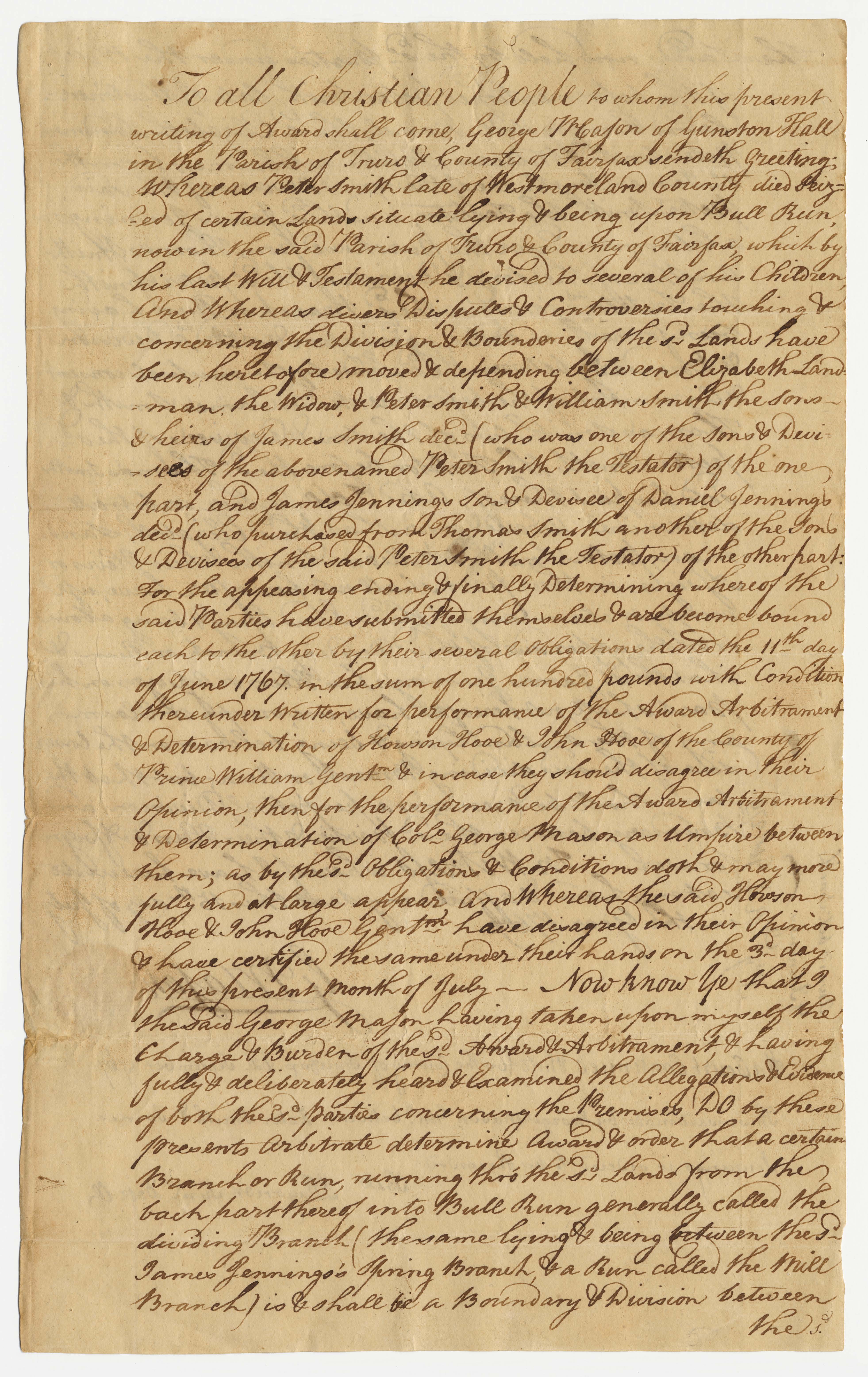 George Mason order, page 1.