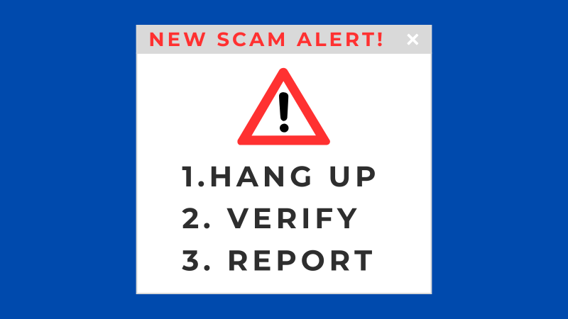 Jury Phishing Scam alert image - hang up, verify, report