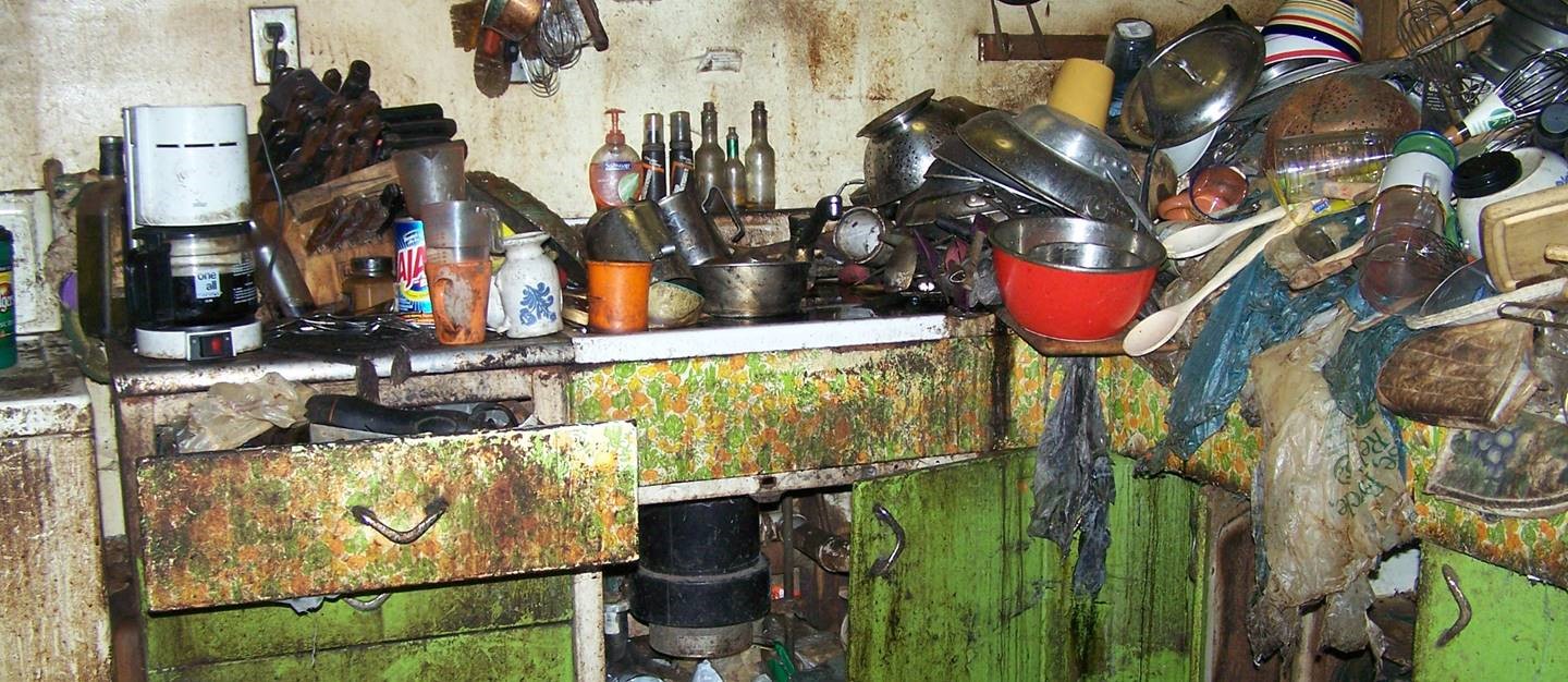 Kitchen dirty and dished piled up