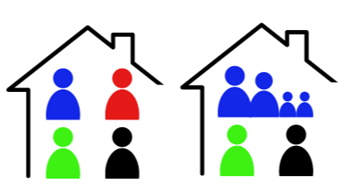 people in house illustration
