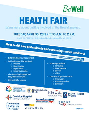 Printable Gartlan health fair flier